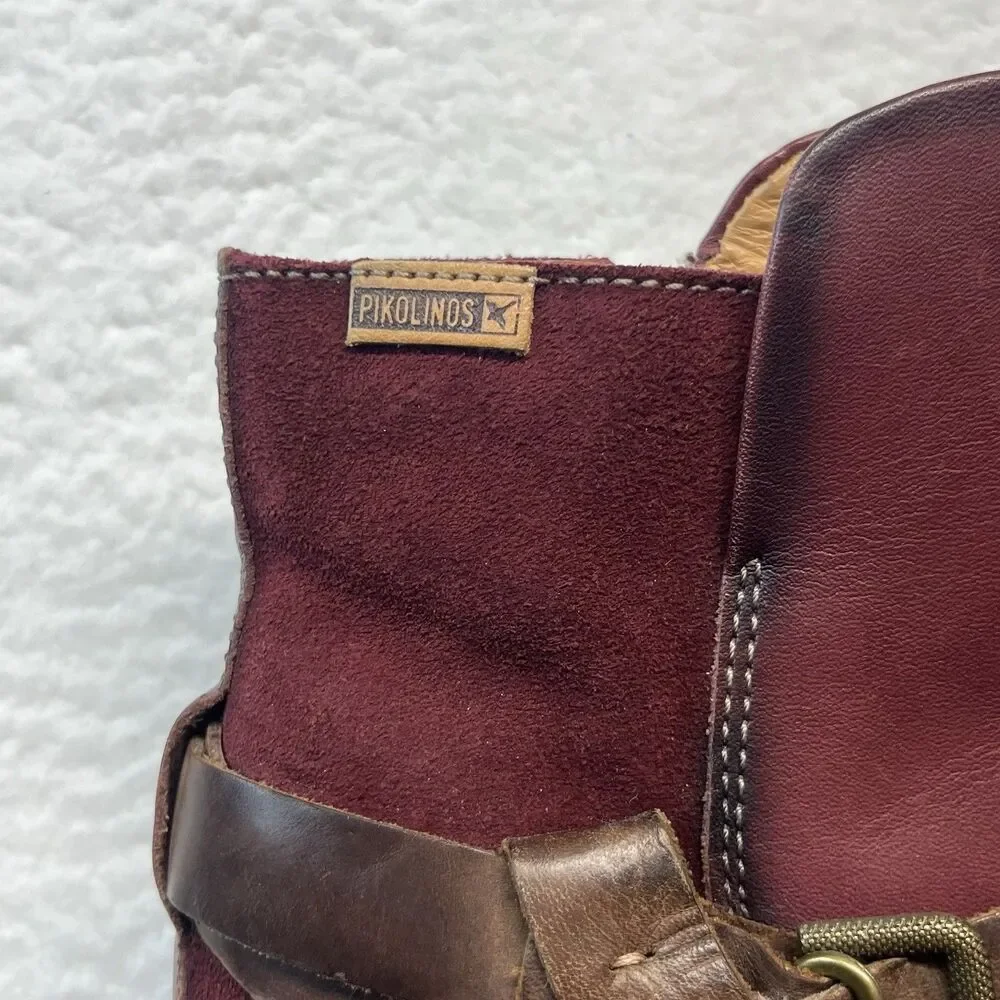 Pikolinos Boots Womens US9.5 EU40 Garnet Ordino Ankle Boho Lagenlook Equestrian